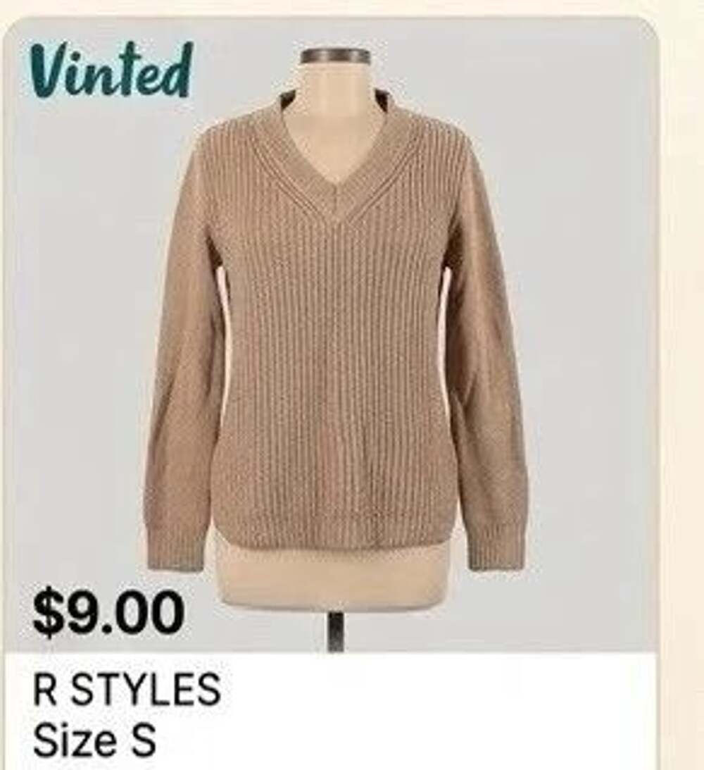 Styles Ribbed V-Neck Sweater